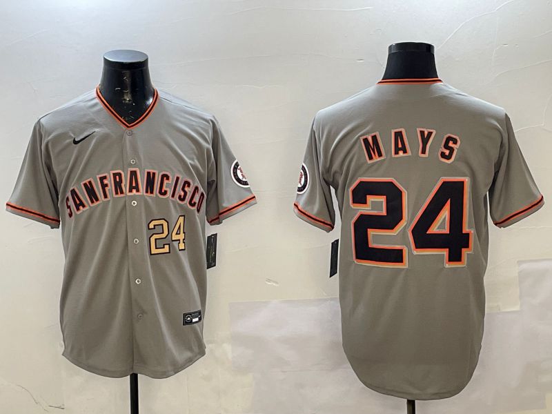 Men San Francisco Giants 24 Mays Grey Game 2025 Nike MLB Jersey style 5